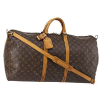 Louis Vuitton Keepall Bandouliere Bag Monogram Canvas Brown Canvas Travel Bag Bag (Authentic Pre-Loved)