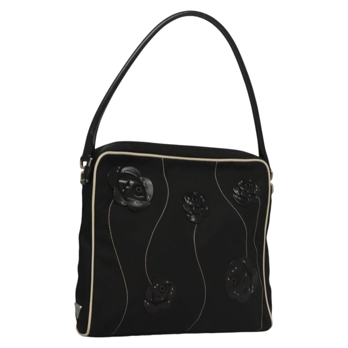 Prada Vintage Shoulder Bag Nylon And Leather Black Nylon Shoulder Bag Bag (Authentic Pre-Loved)