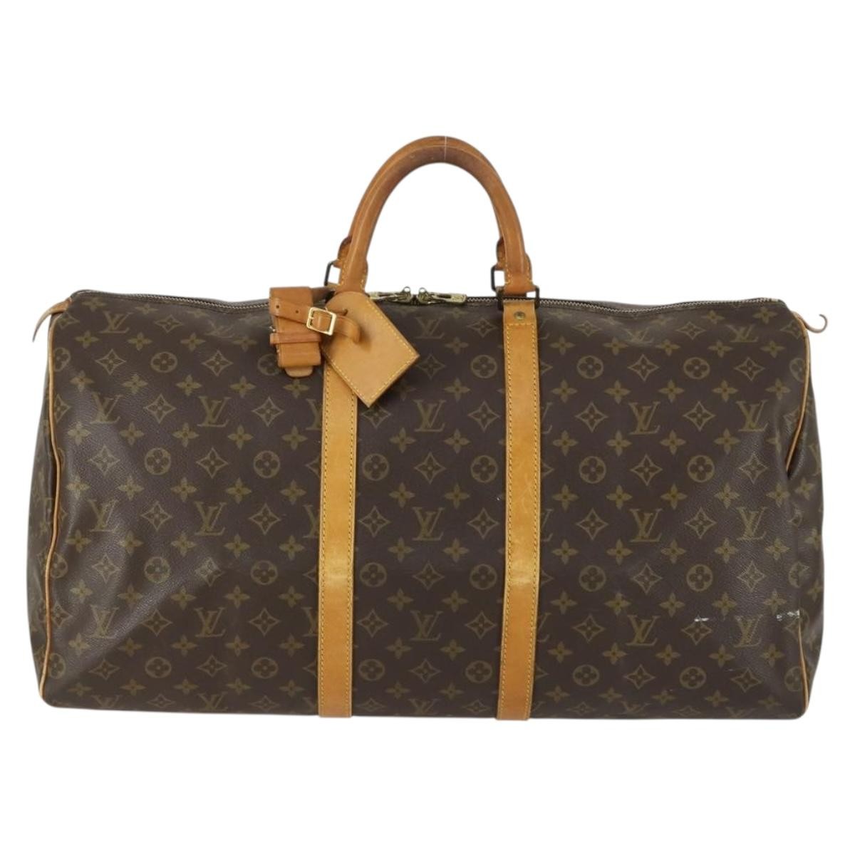 Louis Vuitton Keepall Bag Monogram Canvas Brown Canvas Travel Bag Bag (Authentic Pre-Loved)