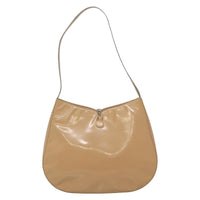 Salvatore Ferragamo Gancini Shoulder Bag Patent Leather Beige Patent_Leather Bag (Authentic Pre-Loved)