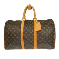 Louis Vuitton Keepall Bag Monogram Canvas Brown Canvas Travel Bag Bag (Pre-Loved)