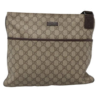 Gucci Zip Top Messenger Bag Gg Coated Canvas Beige Canvas Shoulder Bag Bag (Authentic Pre-Loved)