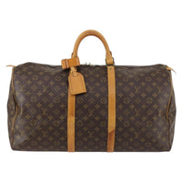Louis Vuitton Keepall Bag Monogram Canvas Brown Canvas Travel Bag Bag (Authentic Pre-Loved)