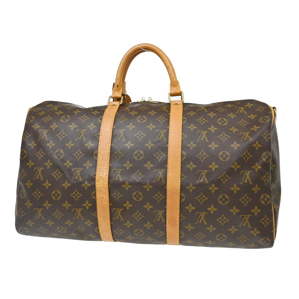 Louis Vuitton Keepall Bandouliere Bag Monogram Canvas Brown Canvas Travel Bag Bag (Pre-Loved)