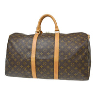 Louis Vuitton Keepall Bandouliere Bag Monogram Canvas Brown Canvas Travel Bag Bag (Pre-Loved)