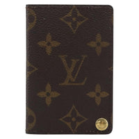 Louis Vuitton Porte Cartes Pression Card Case Monogram Canvas Brown Canvas Card Holders Accessory (Authentic Pre-Loved)