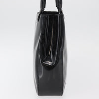 Salvatore Ferragamo Vintage Tote Bag Patent Leather Black Patent_Leather Tote Bag Bag (Pre-Loved)