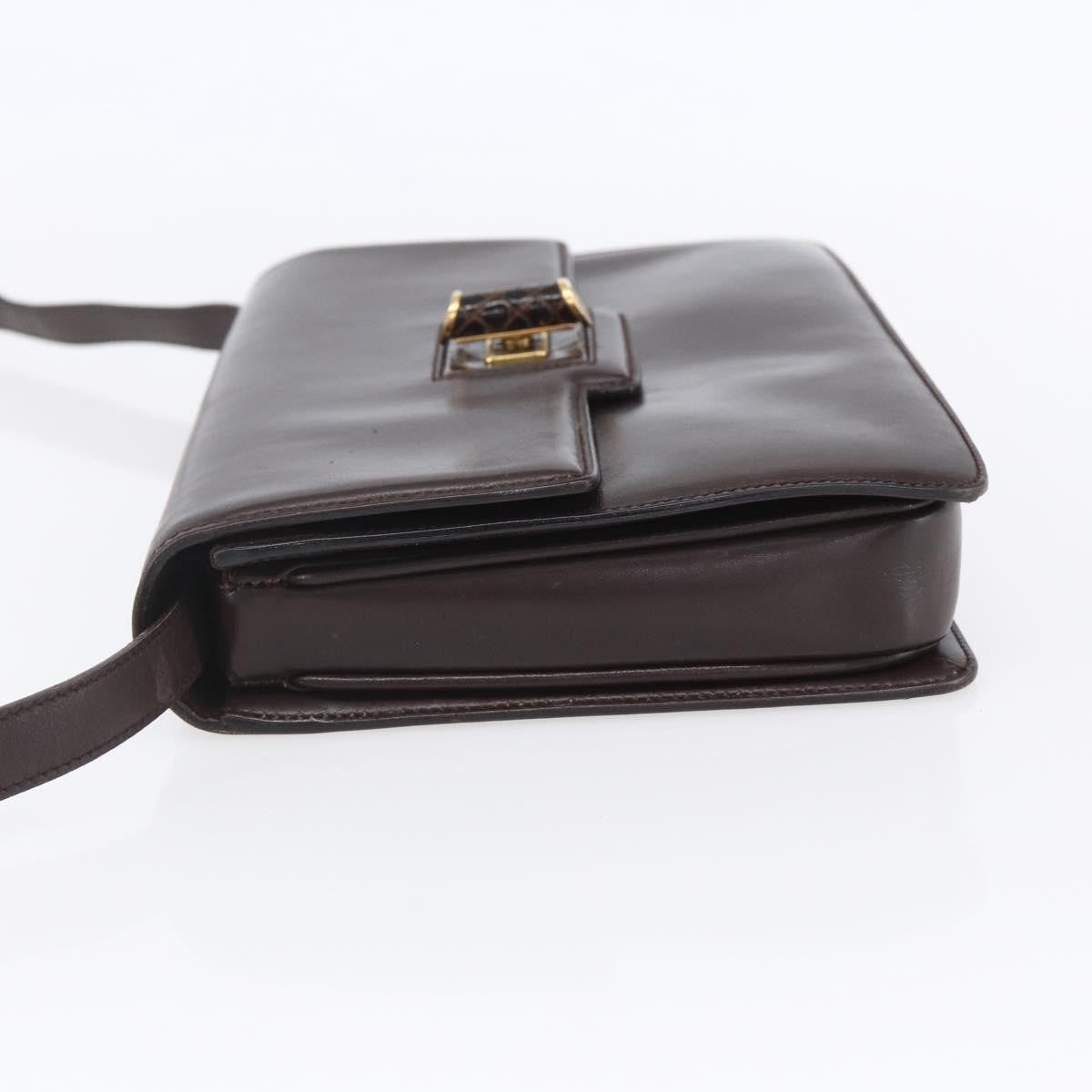 Gucci Vintage Shoulder Bag Leather Brown Leather Shoulder Bag Bag (Authentic Pre-Loved)