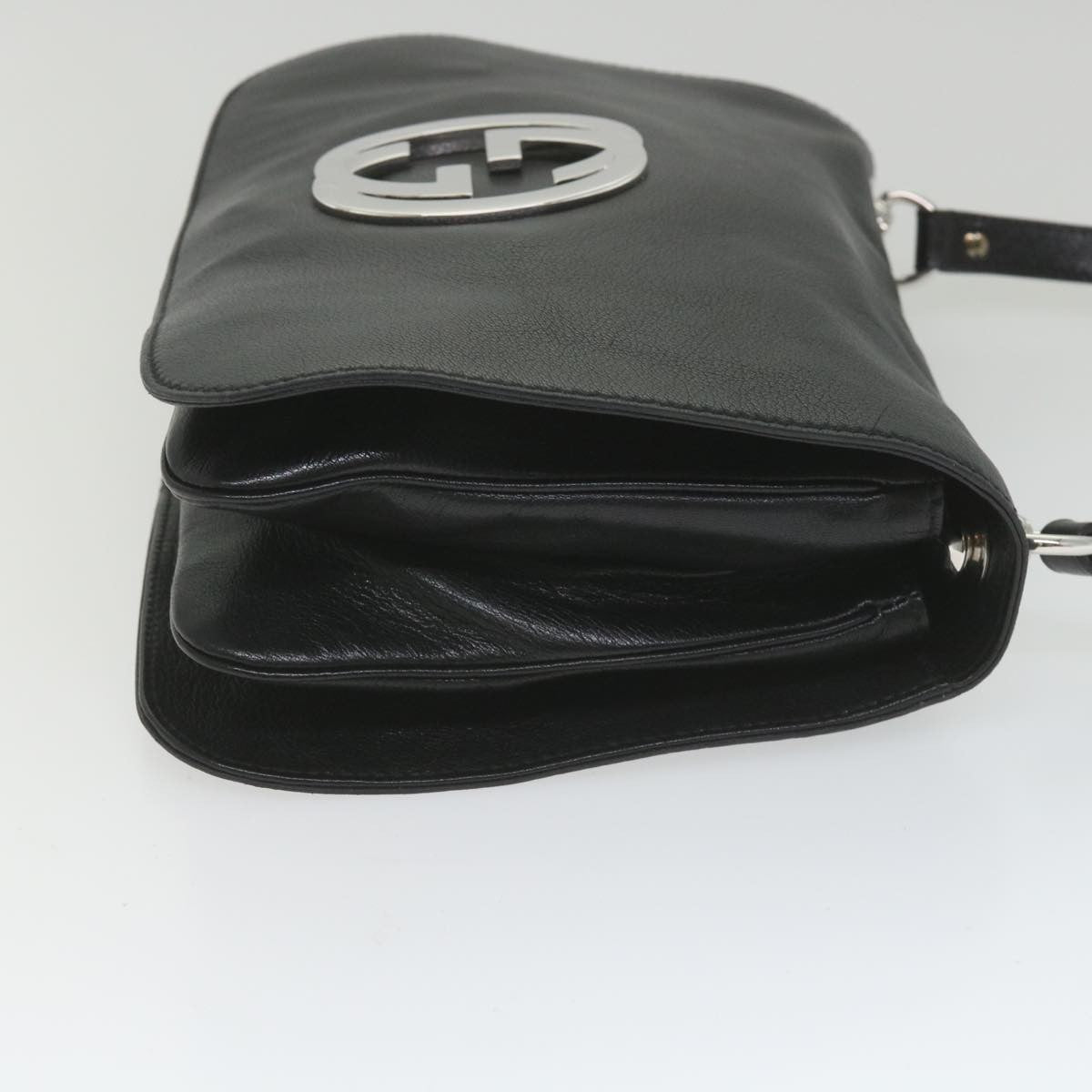 Gucci Blondie Flap Bag Leather Black Leather Shoulder Bag Bag (Authentic Pre-Loved)
