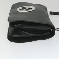 Gucci Blondie Flap Bag Leather Black Leather Shoulder Bag Bag (Authentic Pre-Loved)