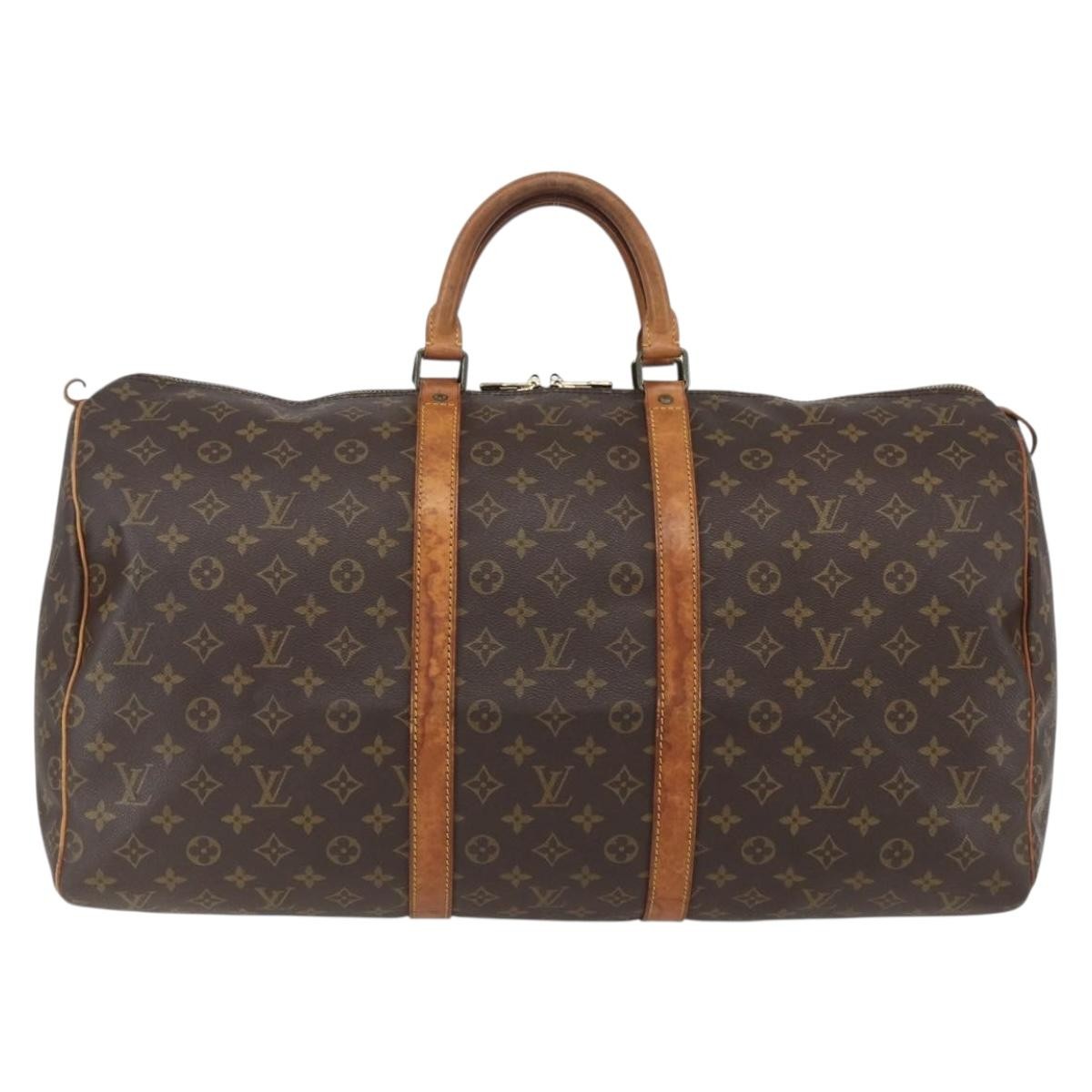 Louis Vuitton Keepall Bag Monogram Canvas Brown Canvas Travel Bag Bag (Authentic Pre-Loved)