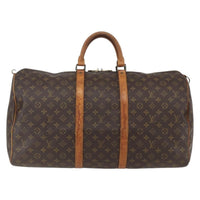 Louis Vuitton Keepall Bag Monogram Canvas Brown Canvas Travel Bag Bag (Authentic Pre-Loved)