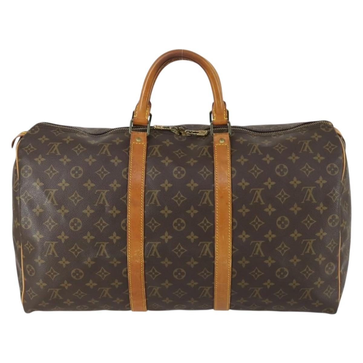 Louis Vuitton Keepall Bag Monogram Canvas Brown Canvas Travel Bag Bag (Pre-Loved)