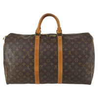 Louis Vuitton Keepall Bag Monogram Canvas Brown Canvas Travel Bag Bag (Pre-Loved)