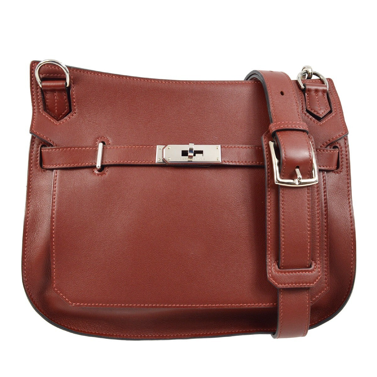 Hermes Jypsiere Bag Swift Burgundy Leather Shoulder Bag Bag (Pre-Loved)