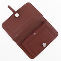 Hermes Dogon Duo Combined Wallet Leather Burgundy Leather Wallets Accessory (Authentic Pre-Loved)