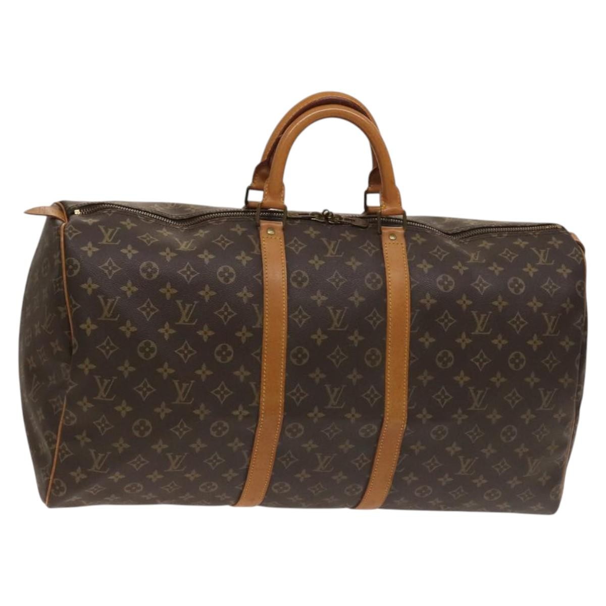 Louis Vuitton Keepall Bag Monogram Canvas Brown Canvas Travel Bag Bag (Pre-Loved)