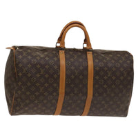 Louis Vuitton Keepall Bag Monogram Canvas Brown Canvas Travel Bag Bag (Pre-Loved)