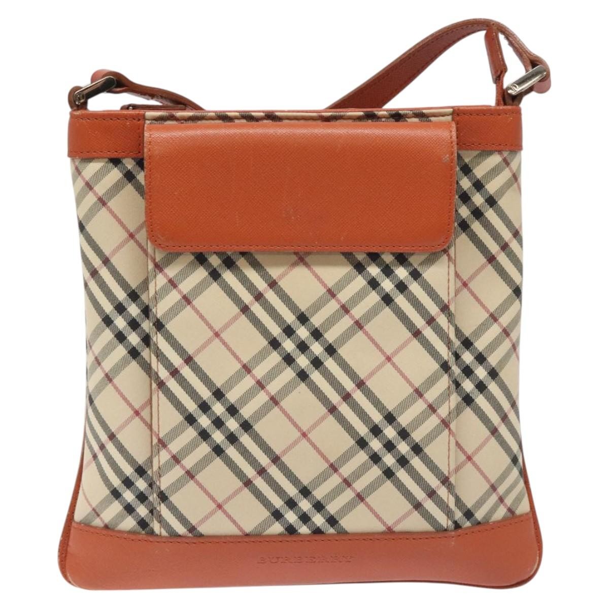 Burberry Nova Check Shoulder Bag Canvas And Leather Beige Canvas Shoulder Bag Bag (Authentic Pre-Loved)