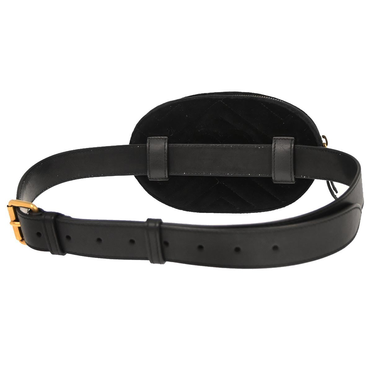 Gucci Gg Marmont Belt Bag Matelasse Velvet Black Velvet Clutche & Pouche Bag (Authentic Pre-Loved)