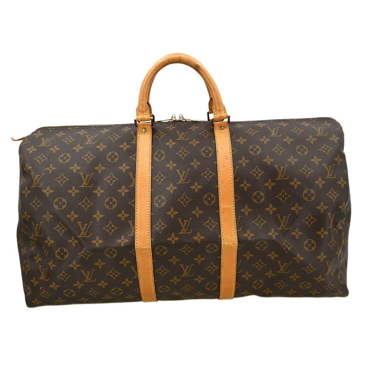 Louis Vuitton Keepall Bag Monogram Canvas Brown Canvas Travel Bag Bag (Authentic Pre-Loved)