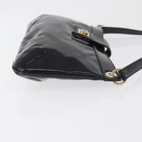 Salvatore Ferragamo Gancini Shoulder Bag Patent Leather Black Patent_Leather Shoulder Bag Bag (Pre-Loved)