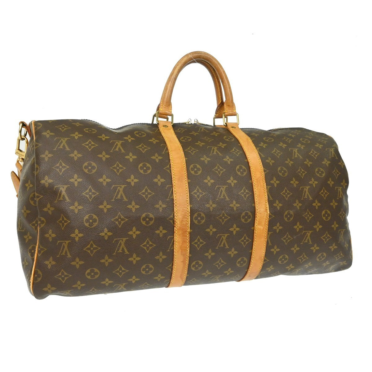 Louis Vuitton Keepall Bandouliere Bag Monogram Canvas Brown Canvas Travel Bag Bag (Authentic Pre-Loved)
