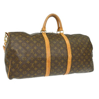 Louis Vuitton Keepall Bandouliere Bag Monogram Canvas Brown Canvas Travel Bag Bag (Authentic Pre-Loved)