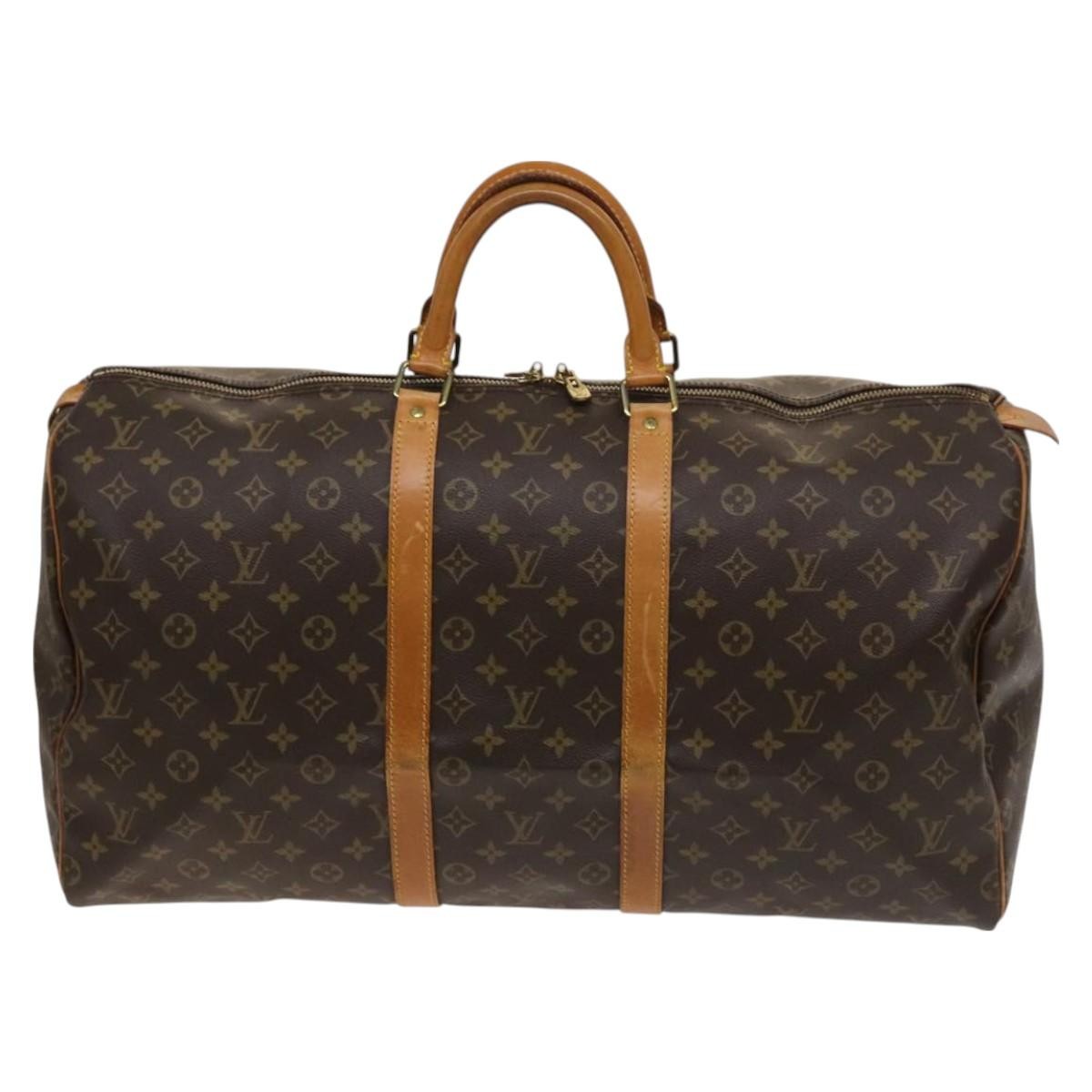 Louis Vuitton Keepall Bag Monogram Canvas Brown Canvas Travel Bag Bag (Authentic Pre-Loved)