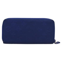 Louis Vuitton Zippy Wallet Nm Taurillon Leather Blue Canvas Wallets Accessory (Authentic Pre-Loved)