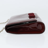 Salvatore Ferragamo Vala Chain Shoulder Bag Patent Leather Red Patent_Leather Shoulder Bag Bag (Authentic Pre-Loved)