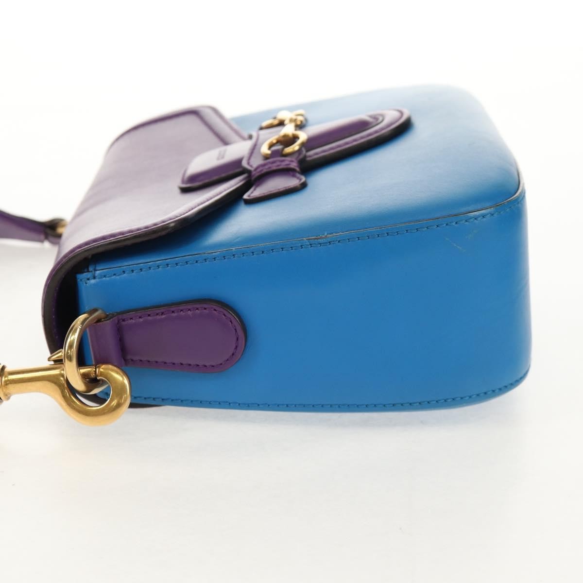 Gucci Lady Web Shoulder Bag Leather Blue Leather Shoulder Bag Bag (Pre-Loved)