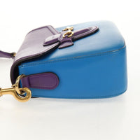 Gucci Lady Web Shoulder Bag Leather Blue Leather Shoulder Bag Bag (Pre-Loved)