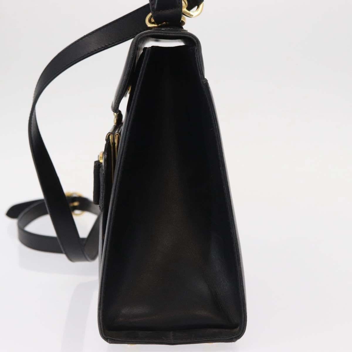 Salvatore Ferragamo Vintage Vara Bow Top Handle Bag Leather Black Leather Shoulder Bag Bag (Pre-Loved)