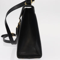 Salvatore Ferragamo Vintage Vara Bow Top Handle Bag Leather Black Leather Shoulder Bag Bag (Pre-Loved)