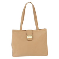 Salvatore Ferragamo Vala Tote Leather Beige Leather Tote Bag Bag (Pre-Loved)