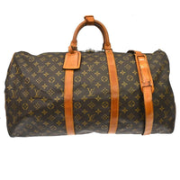 Louis Vuitton Keepall Bandouliere Bag Monogram Canvas Brown Canvas Travel Bag Bag (Authentic Pre-Loved)