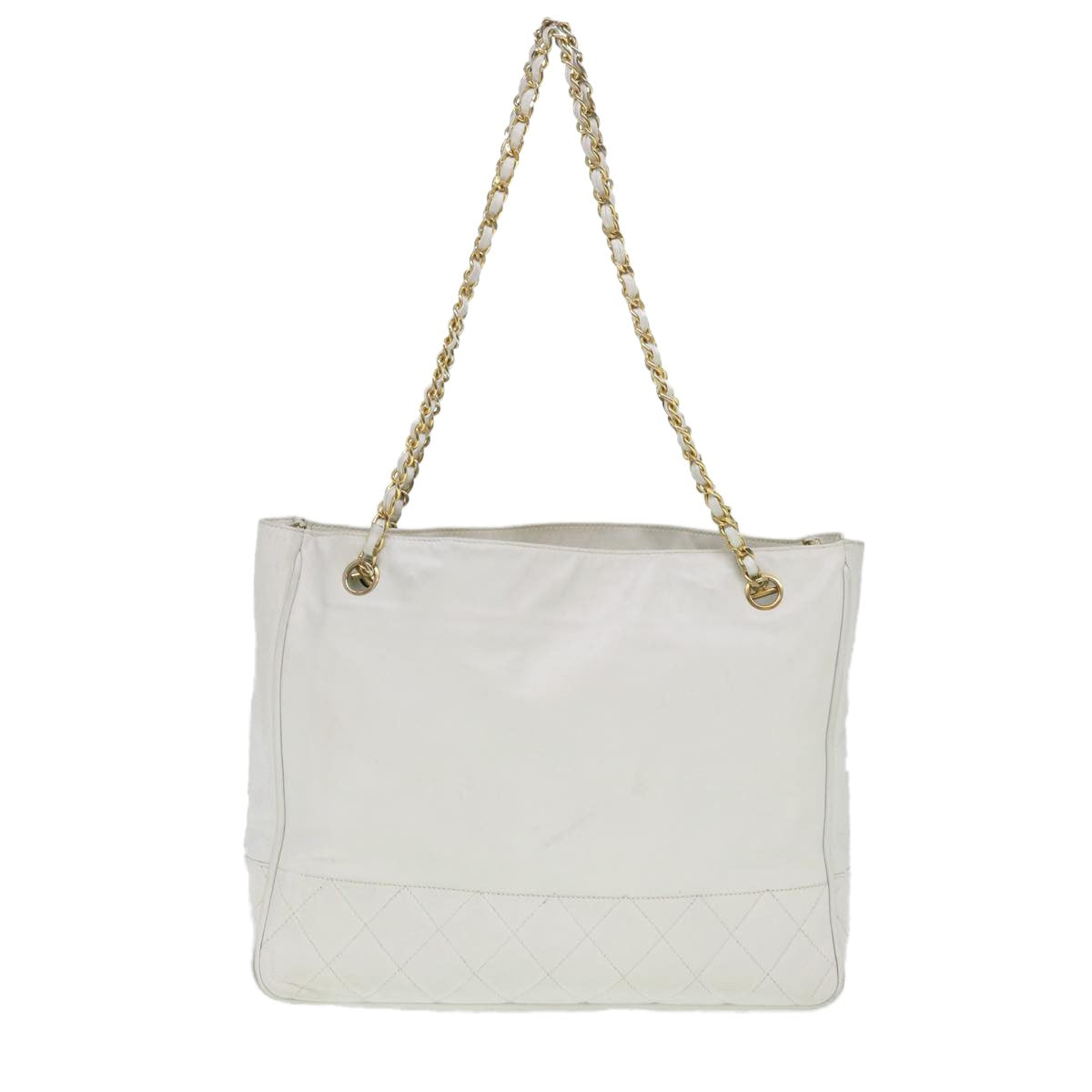 Chanel Chanel Vintage Shopping Tote Lambskin White Leather Shoulder Bag Bag (Authentic Pre-Loved)