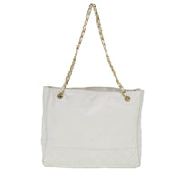 Chanel Chanel Vintage Shopping Tote Lambskin White Leather Shoulder Bag Bag (Authentic Pre-Loved)