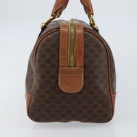 Celine Vintage Macadam Boston Bag Canvas Brown Canvas Handbag (Authentic Pre-Loved)