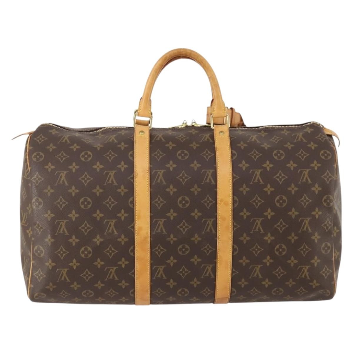 Louis Vuitton Keepall Bag Monogram Canvas Brown Canvas Travel Bag Bag (Authentic Pre-Loved)
