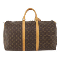 Louis Vuitton Keepall Bag Monogram Canvas Brown Canvas Travel Bag Bag (Authentic Pre-Loved)