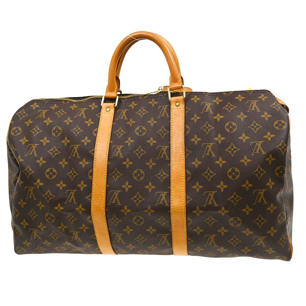 Louis Vuitton Keepall Bag Monogram Canvas Brown Canvas Travel Bag Bag (Pre-Loved)