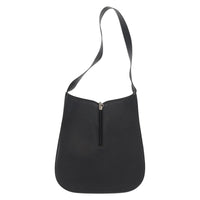 Salvatore Ferragamo Gancini Shoulder Bag Leather Black Leather Shoulder Bag Bag (Pre-Loved)