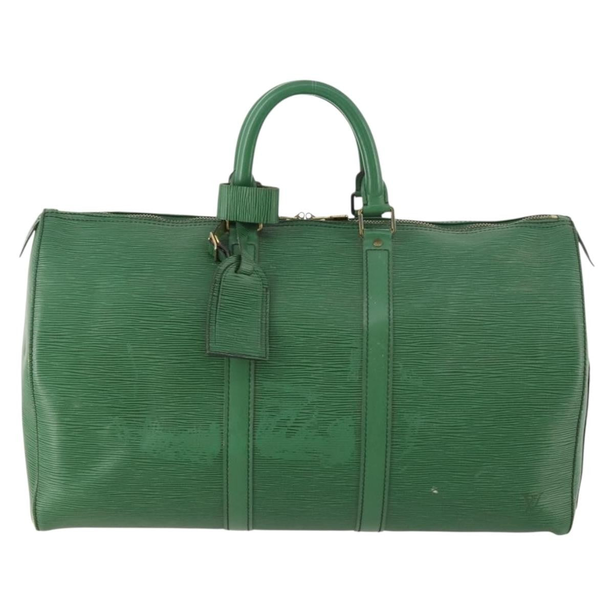 Louis Vuitton Keepall Bag Epi Leather Green Leather Travel Bag Bag (Authentic Pre-Loved)