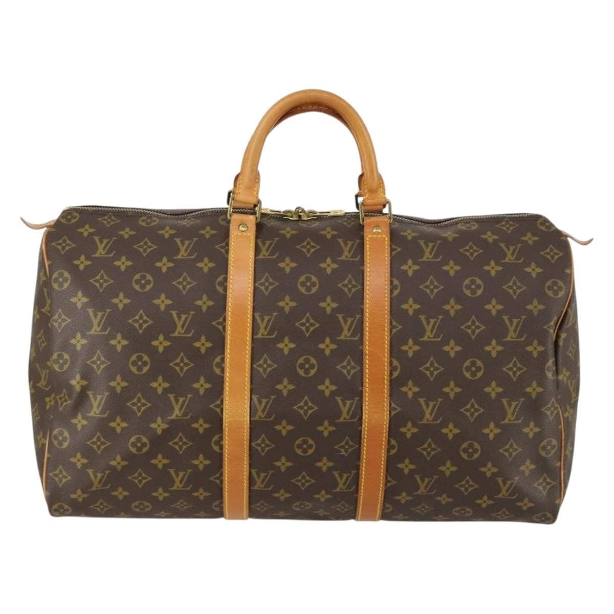 Louis Vuitton Keepall Bag Monogram Canvas Brown Canvas Travel Bag Bag (Pre-Loved)
