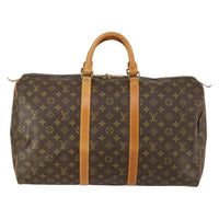 Louis Vuitton Keepall Bag Monogram Canvas Brown Canvas Travel Bag Bag (Pre-Loved)