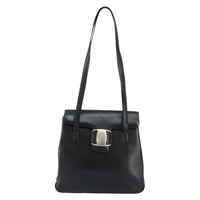 Salvatore Ferragamo Vala Shoulder Bag Leather Black Leather Tote Bag Bag (Authentic Pre-Loved)