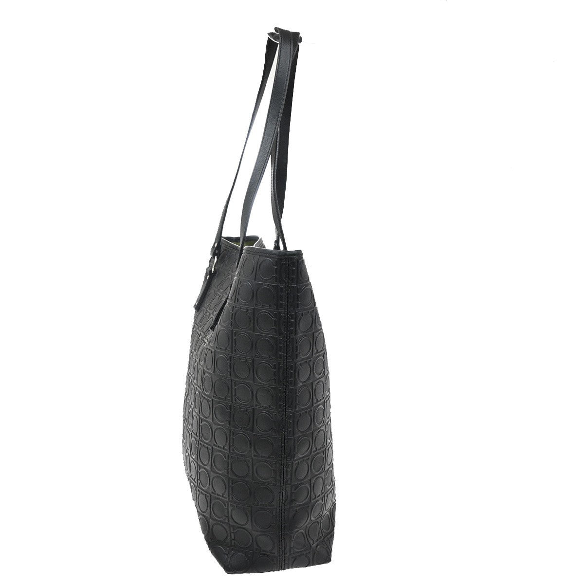 Salvatore Ferragamo Gancini Tote Gancini Canvas Black Canvas Tote Bag Bag (Pre-Loved)