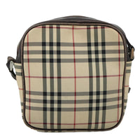 Burberry Nova Check Shoulder Bag Canvas And Leather Beige Canvas Shoulder Bag Bag (Authentic Pre-Loved)